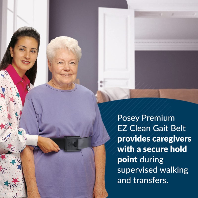 Posey TIDI Posey Premium EZ Clean Gait Belt with Spring-Loaded Buckle - Black, 60    - Walking Belt - Qty. 1 - Home Care (6546) - Image 5